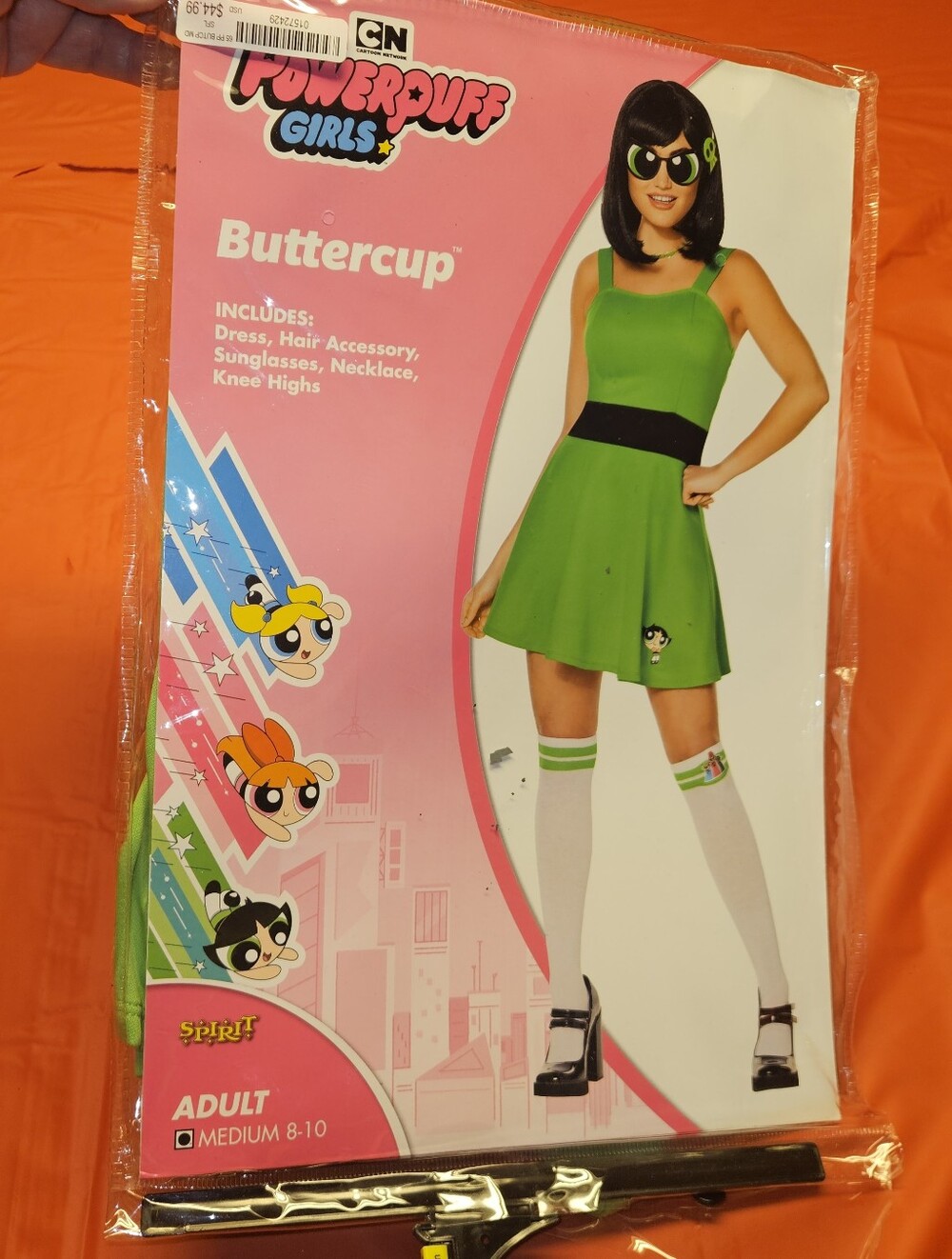 Powerpuff Girls Buttercup Costume Cartoon Network Size (Adult Medium) E.U.C.